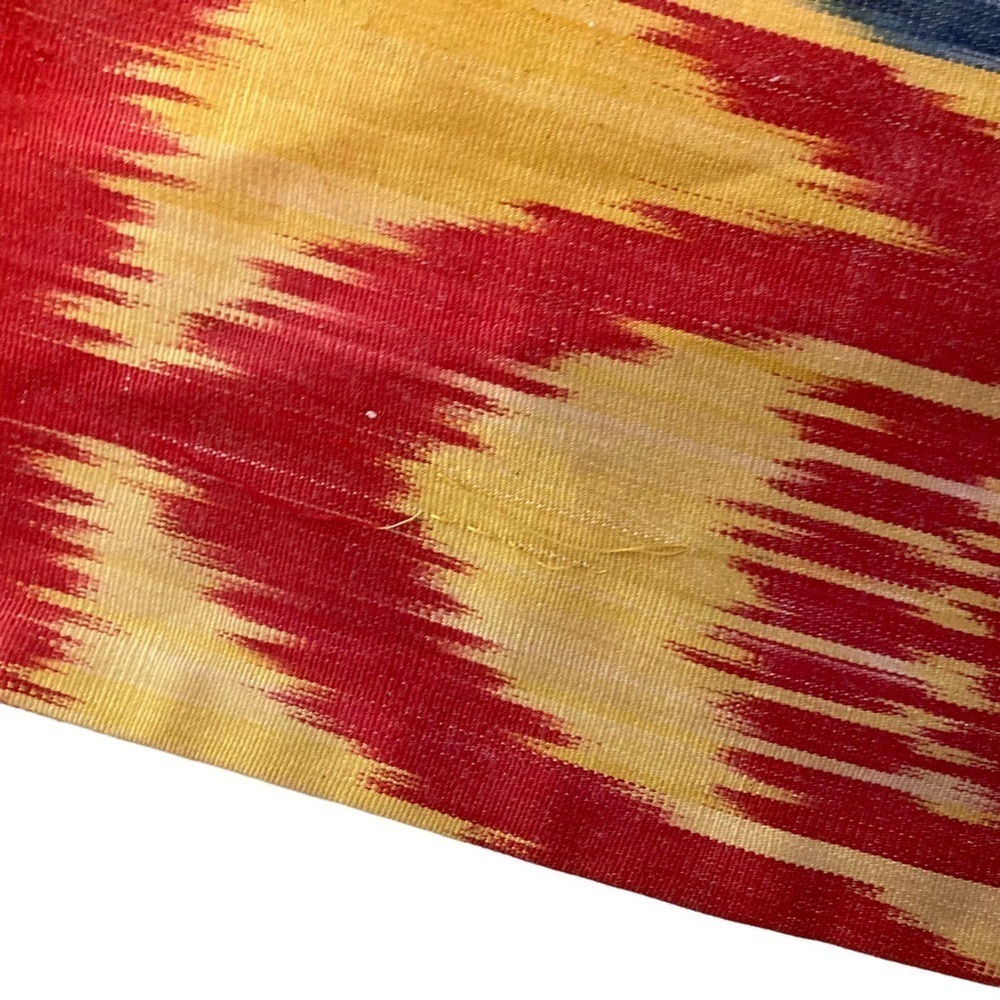 Authentic ikat silk turkish boho square accent decor throw pillow‎ cover zip - Picture 6 of 9